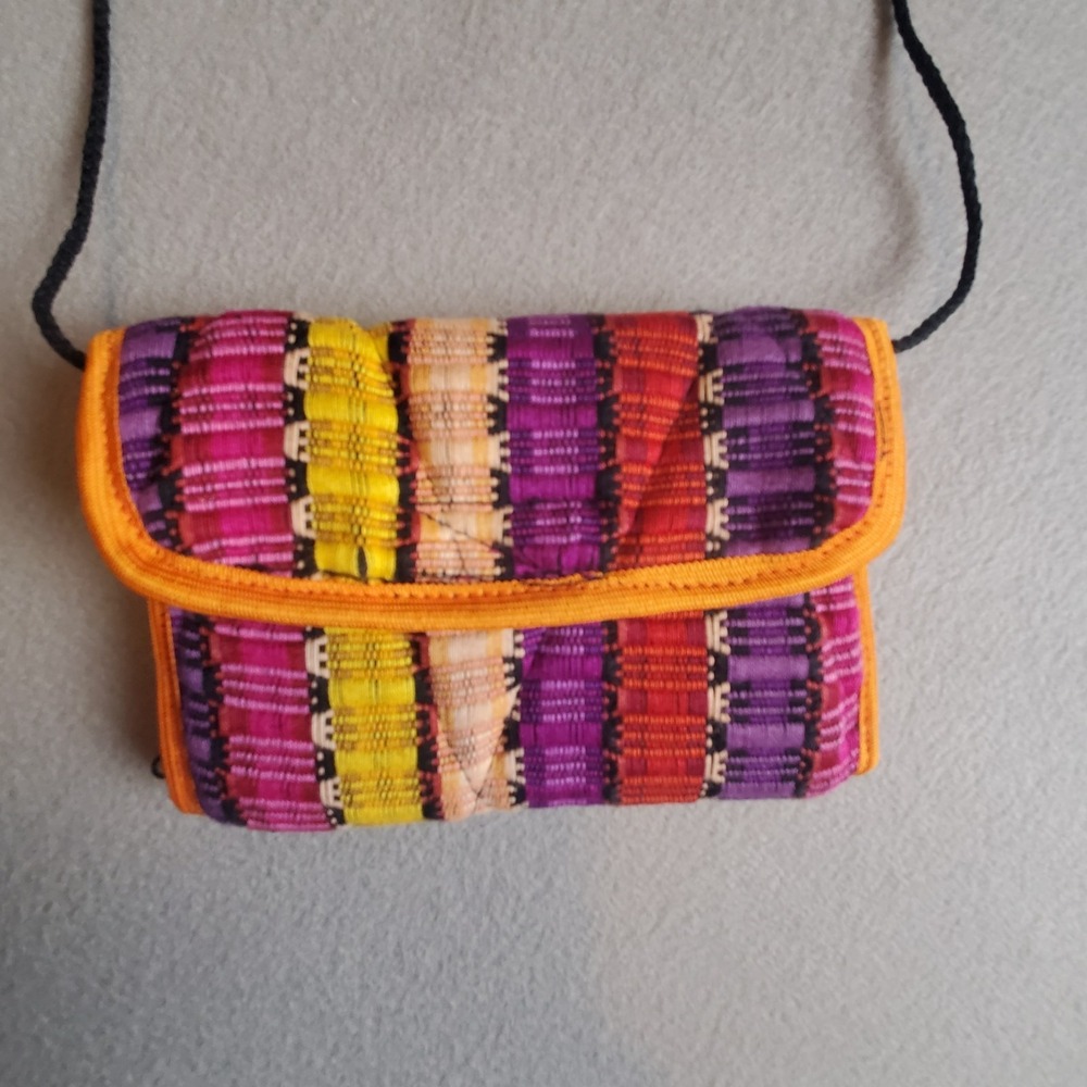 Guatemalan Multicolor Handwoven Crossbody Shoulder Bag Purse Handbag Wallet